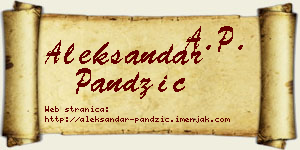 Aleksandar Pandžić vizit kartica
